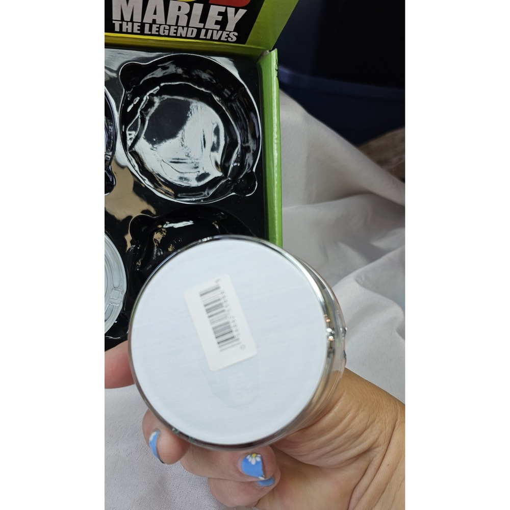 NEW 3.1/4"  1 Thick Round Glass‎ Cigarette Ashtray 3 Bob Marley Design To Choose - Picture 6 of 14